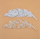 Забавные нашивки для стразы, с листьями и перьями, 1 пара, вышитые термоклеем, аппликация из кристаллов для джинсов, украшения для одежды, 2018