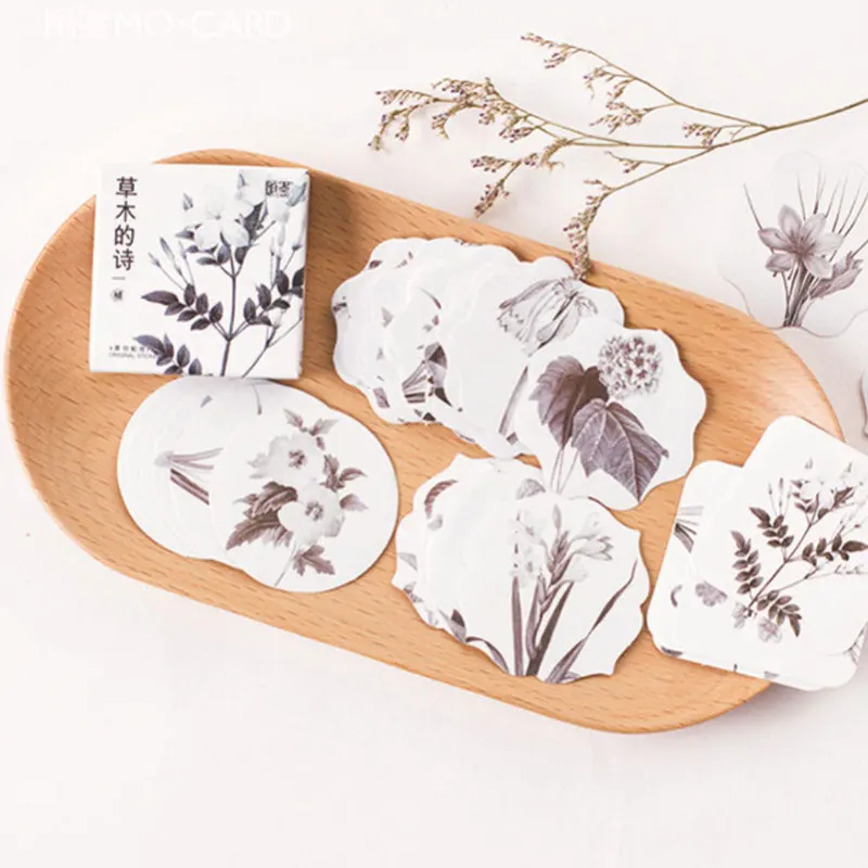 45 шт./кор. МО. Карта простая элегантная коллекция растений ручные наклейки diy