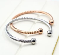 yunruo new europe style fashion free size bangles 316l titanium steel rose gold color birthday gift woman jewelry free shipping