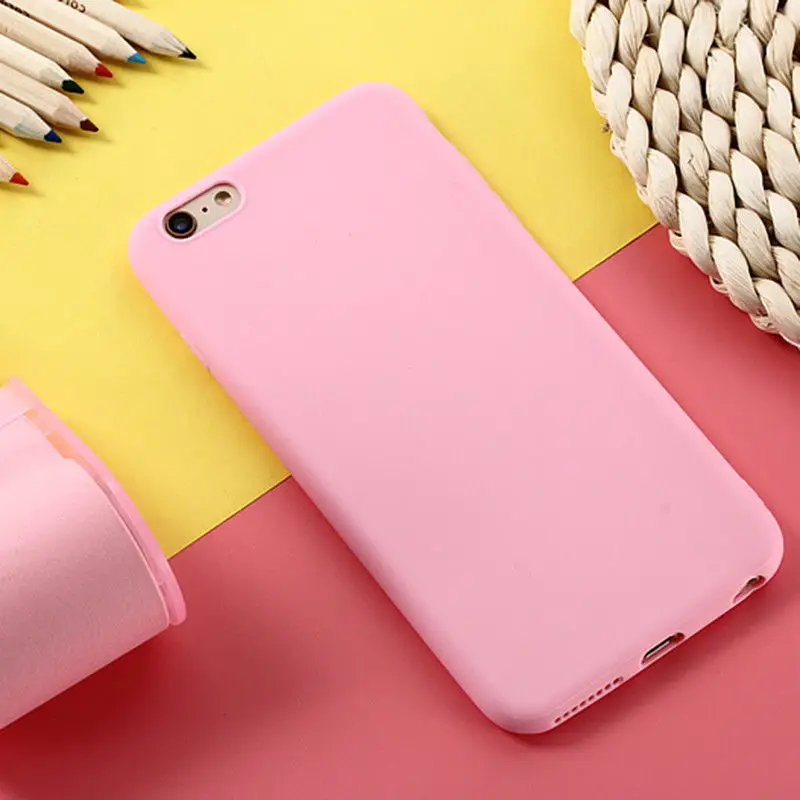 Macarons Color TPU Silicone Frosted Matte Case for iPhone 6 6S 5 5S SE 8 Plus X Soft Back Cover 7 7Plus |