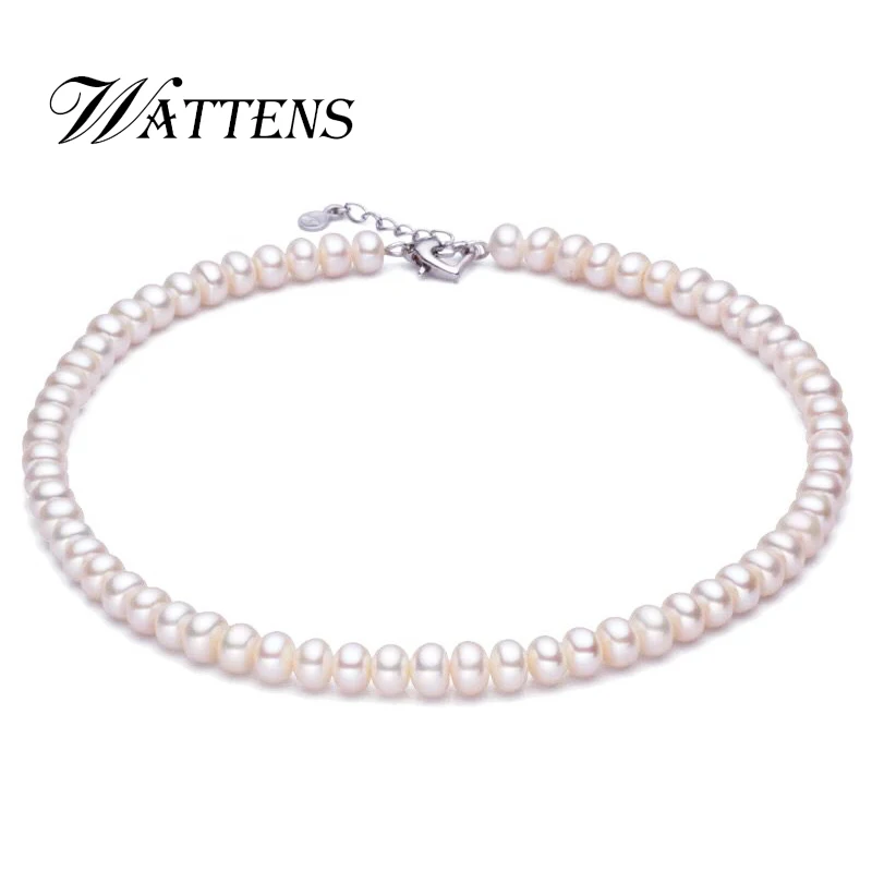 Женское ожерелье из серебра 925 пробы с натуральным жемчугом|pearl necklace|necklace 925jewelry