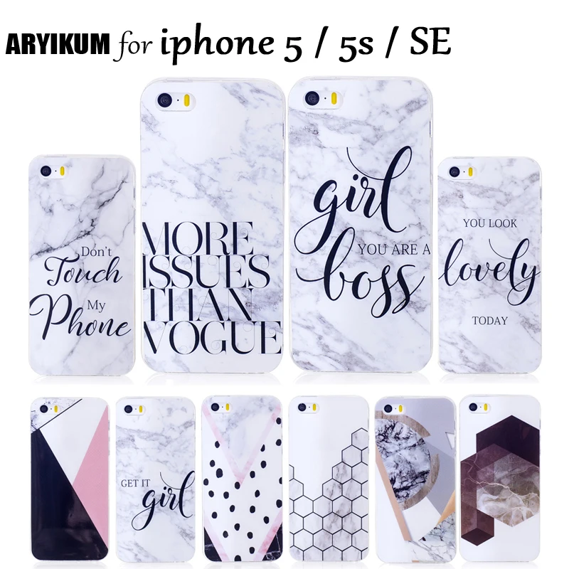 ARYIKUM Роскошный Мраморный футляр с камнями для iphone 5S SE 5 5SE чехол силиконовые