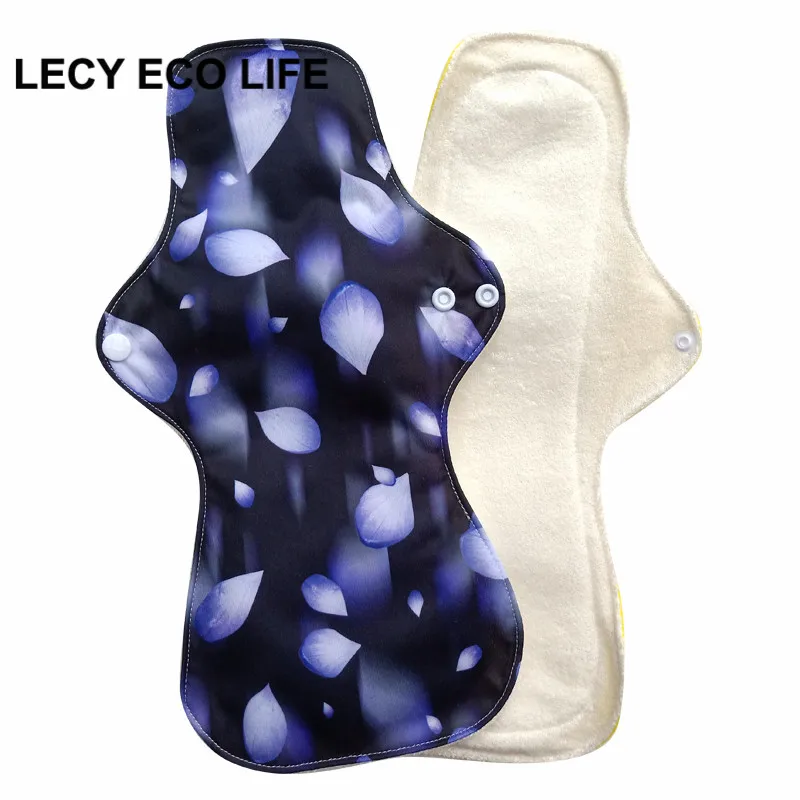 Lecy Eco Life 1 шт. 1" многоразовые органические бамбуковые махровые тканевые менструальные прокладки для очень тяжелых течений