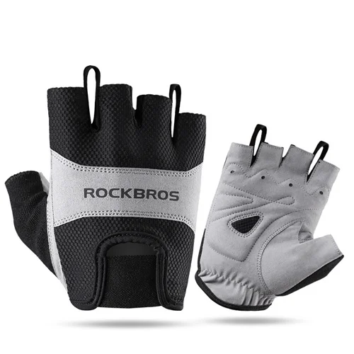 ROCKBROS, велосипедные перчатки, полпальца, губка, гелевые, дышащие, противоскользящие, для спортивного зала, MTB, шоссейного велосипеда, спортивные, противоскользящие, мужские, женские перчатки - Цвет: S108