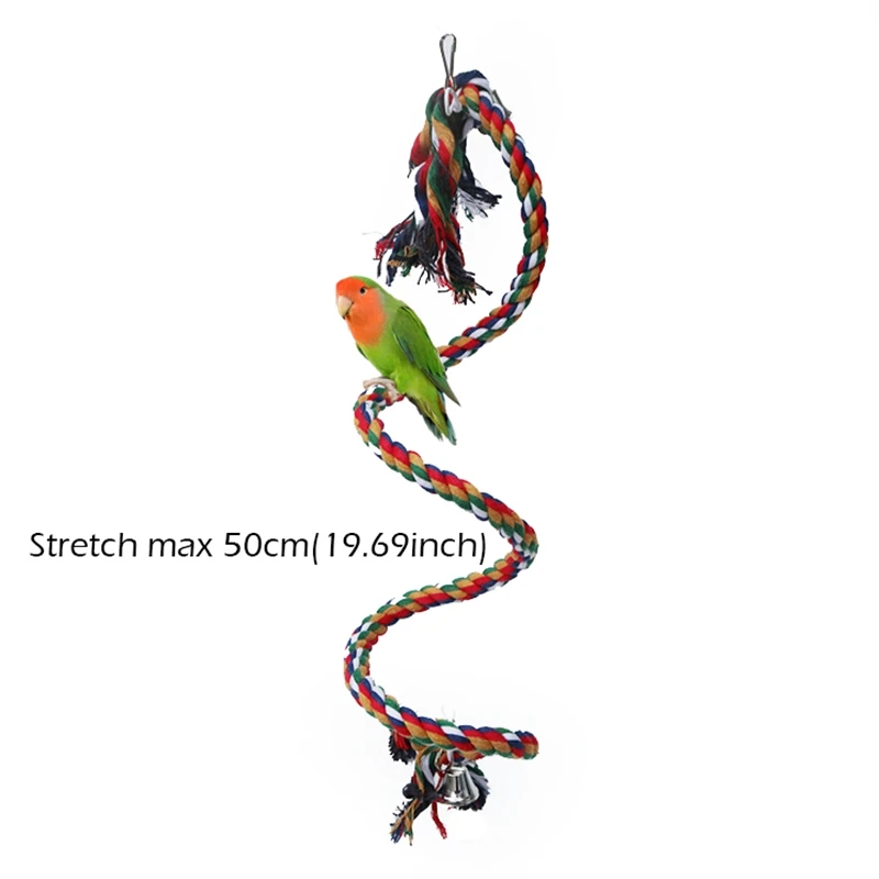 Bird Toy Parrot Climbing Rope Cotton Resistant Bite Sling Swings Pet Stand Birdcage Accessories Supplies | Дом и сад