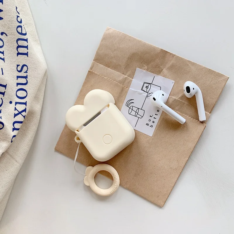Милый мультяшный чехол для наушников Airpods силиконовые тонкие мягкие чехлы