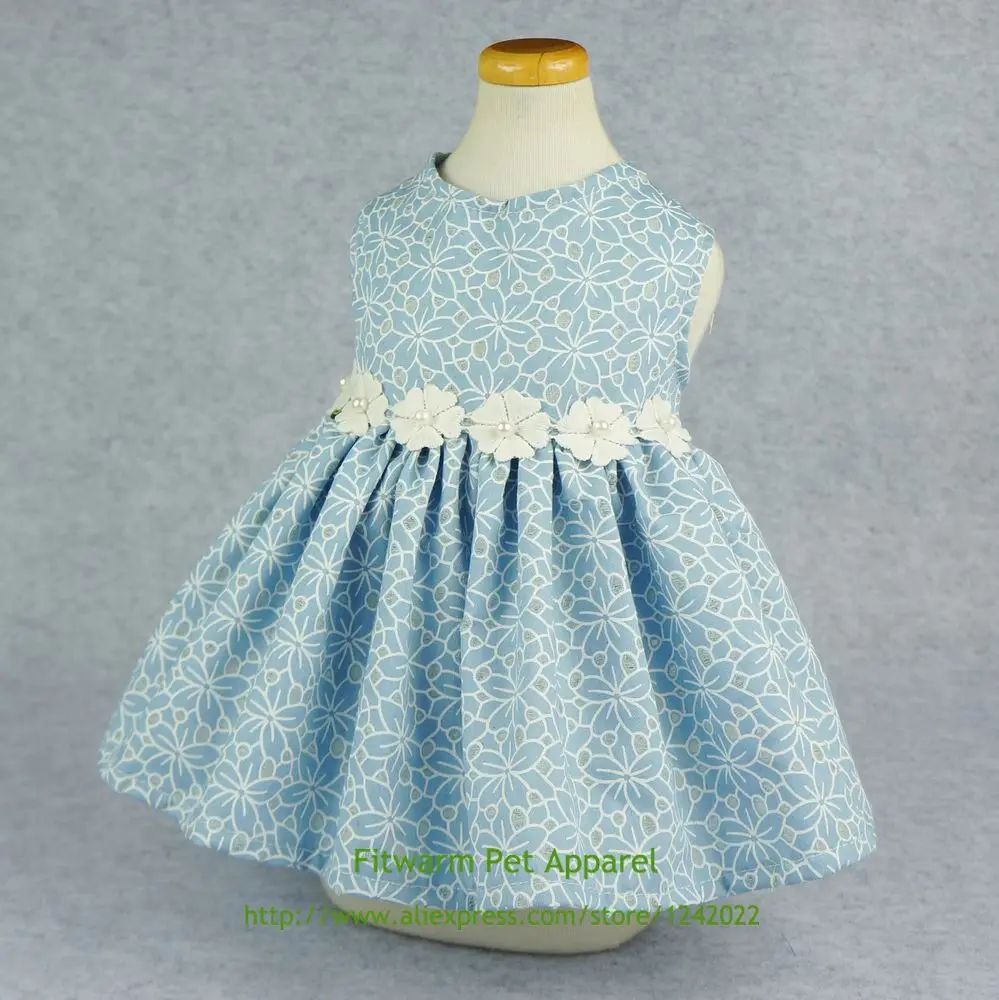 Fitwarm элегантная джинсовая одежда с цветочным рисунком для домашних животных