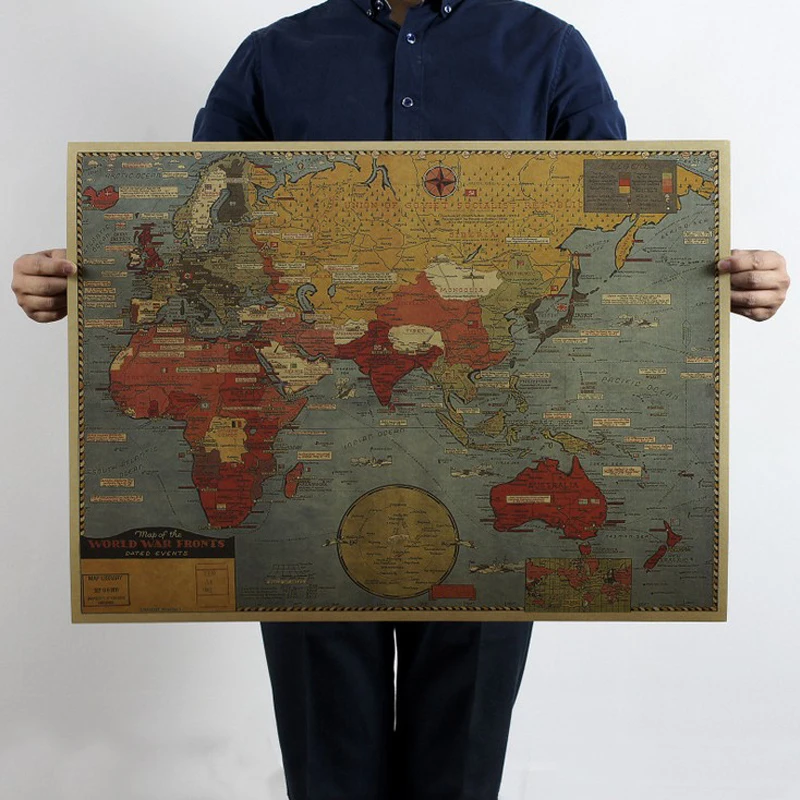 Состояние мировой войны карта земли 70x51,5 см/крафт-бумага/Бар плакат/Ретро плакат/декоративная живопись
