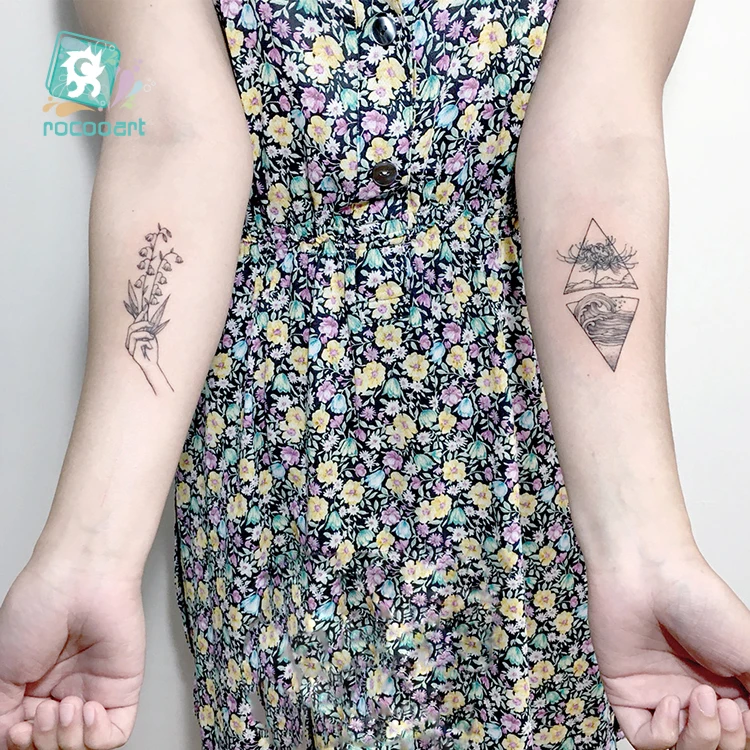 Rocooart цветок Змея поддельные татуировки милый кролик Tatuajes Tatuagem танцующий король тату боди-арт водонепроницаемые временные татуировки наклейки