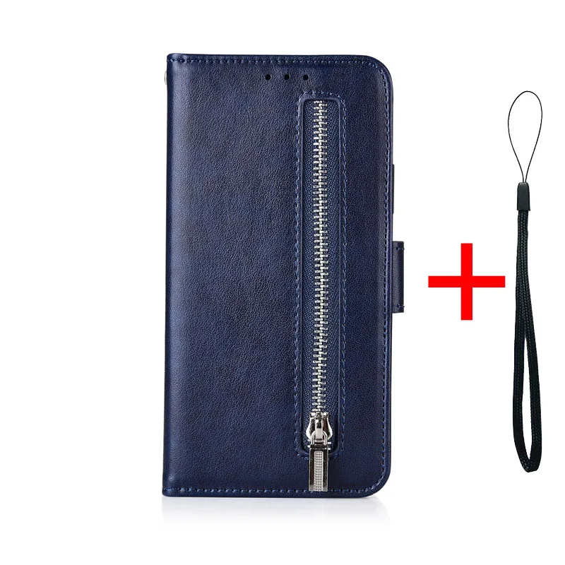 61Zipper-Blue Для Meizu M6T M 6T Meizu M6T Fundas кожаный чехол-кошелек на молнии мягкий чехол из ТПУ для MeizuM6T чехол - Цвет: 61Zipper-Blue