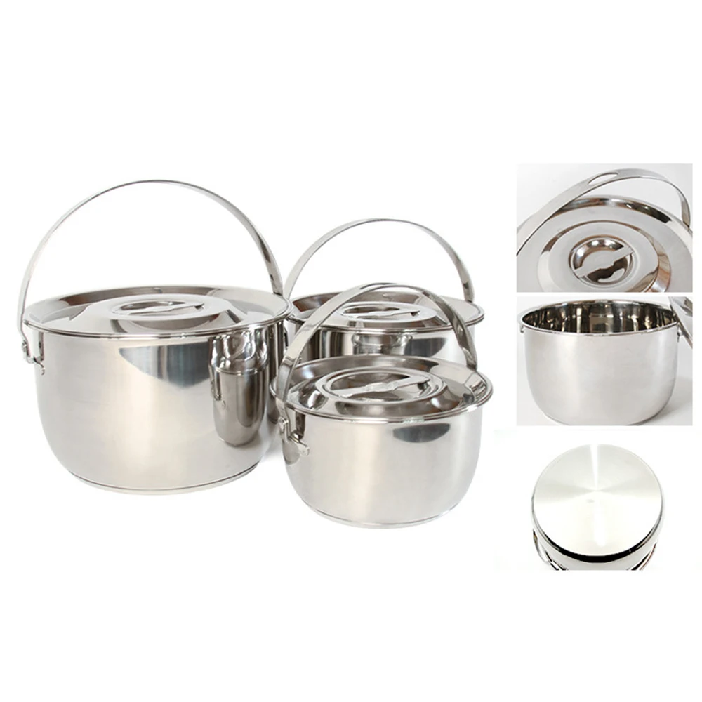 Открытый кемпинг набор горшок из нержавеющей стали пикник подвесная Ручка