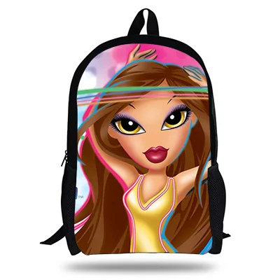 Популярный 16 дюймов мультфильм Bratz девочки Печать Рюкзак Набор для детей школьные сумки Красочные подростковые девочки ноутбук Bookbag - Цвет: 16A7882