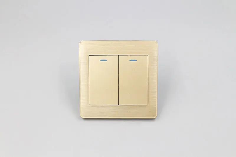 86 Тип роскошный настенный выключатель Панель света 2 Gang Way кнопочный