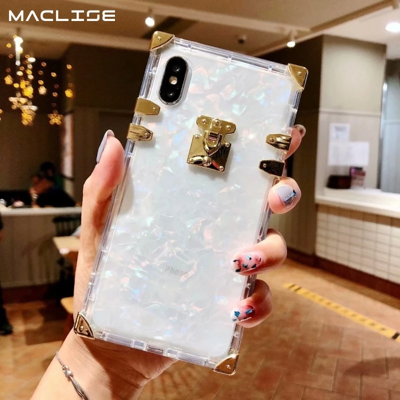 Роскошный Прозрачный квадратный чехол для телефона iPhone 11 12 pro Max X XS XR 6 6s 7 8 Plus