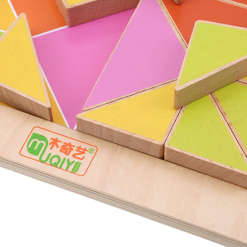 

Wooden Assembled Puzzles Toy Mosaic Style Geometric Puzzle Toys For Children Early Learning Color Cognition Educational Toys