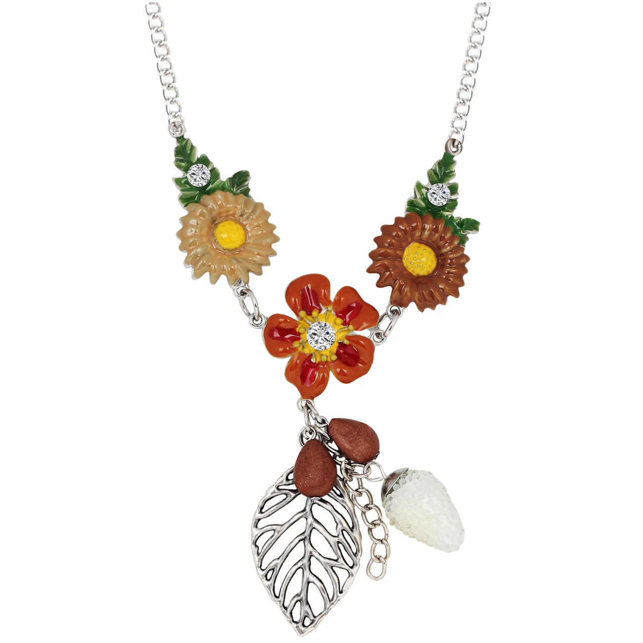 WEVENI Statement эмалированный сплав серебряное ожерелье короткая цепочка с подвеской