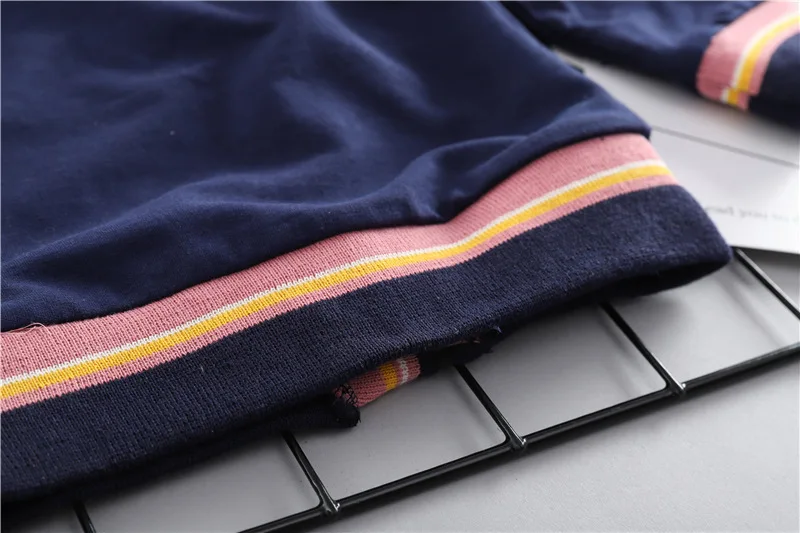 Toddler Boys Spring Autumn Clothing Set Fashion Cotton Striped Hooded Long Sleeve T-shirt+warm Coat+denim Pants 3pcs