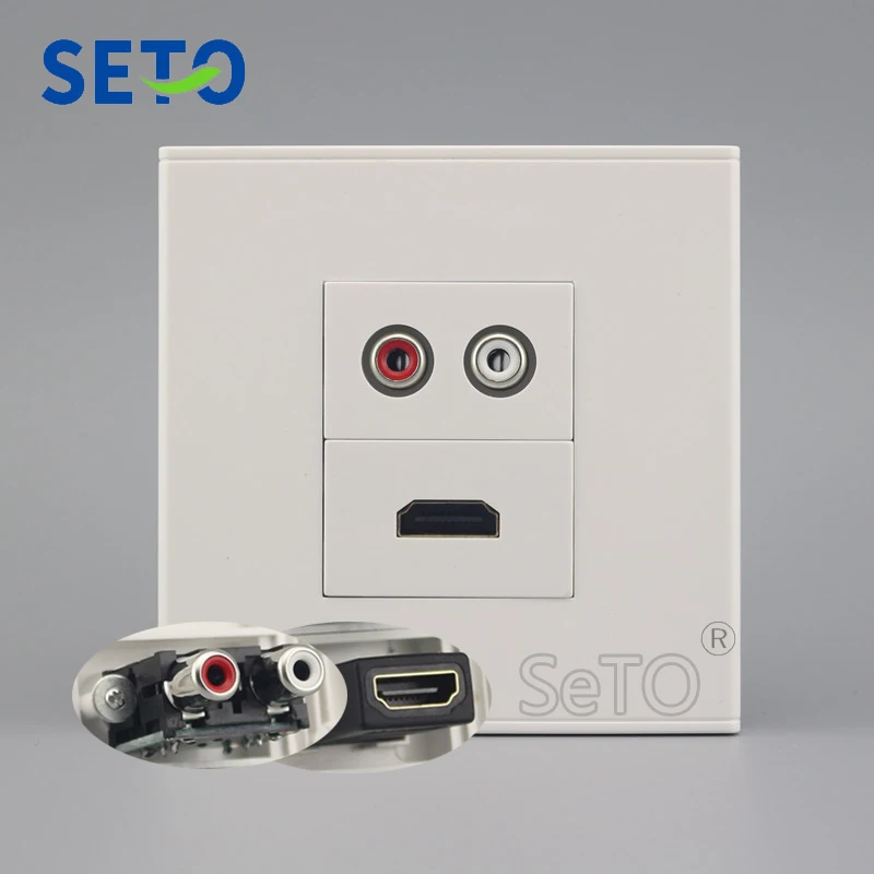 SeTo 86 Тип один красный и белый аудио разъем + одна HDMI панель настенная гнездо Keystone