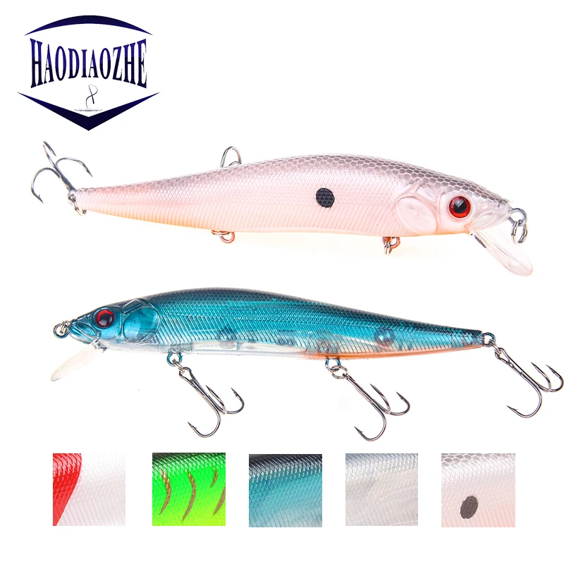 HAODIAOZHE Minnow рыболовная приманка с 3 басовыми тройными крючками высокого качества