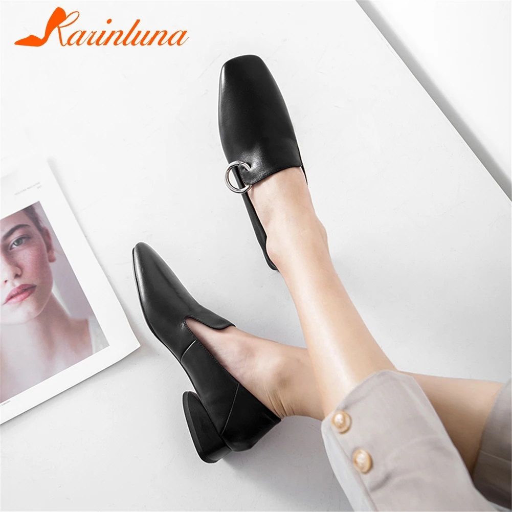 KARINLUNA/2019 г. новые весенние брендовые офисные женские черные туфли-лодочки туфли