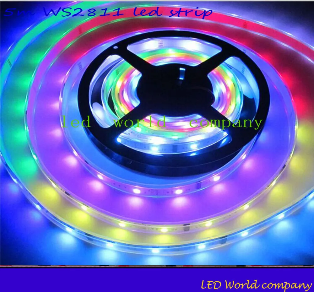 Светодиодная лента WS2811 5 м 30 светодиодов/м водонепроницаемая Ip67 ws2811 ic 12 в