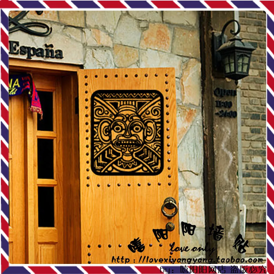 Африка Майя маска для лица Тотем креативный узор большой Паб Бар наклейки на