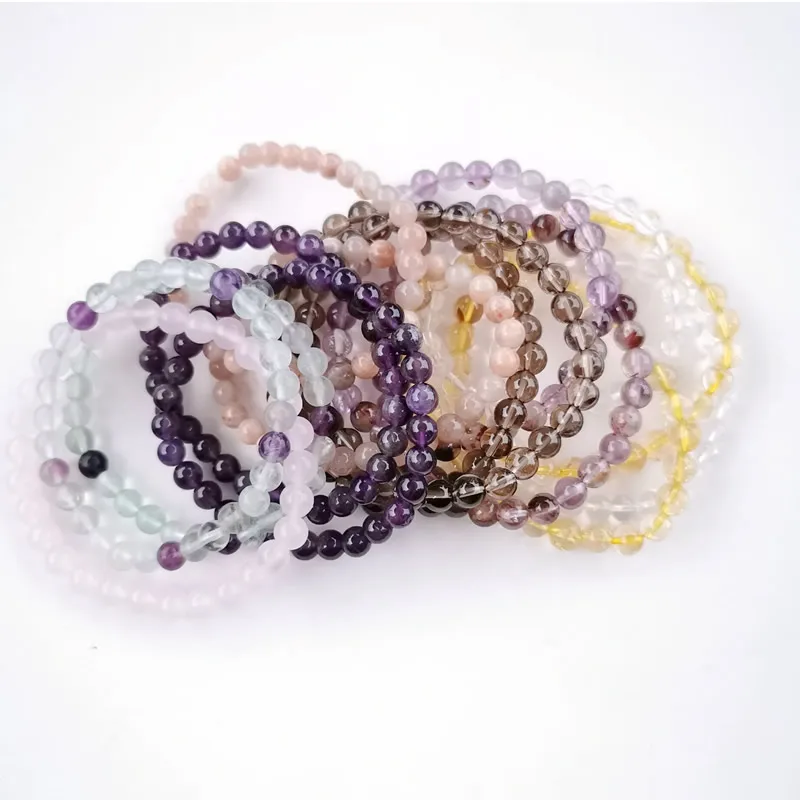 Женский эластичный браслет с бусинами 6 мм | Украшения и аксессуары