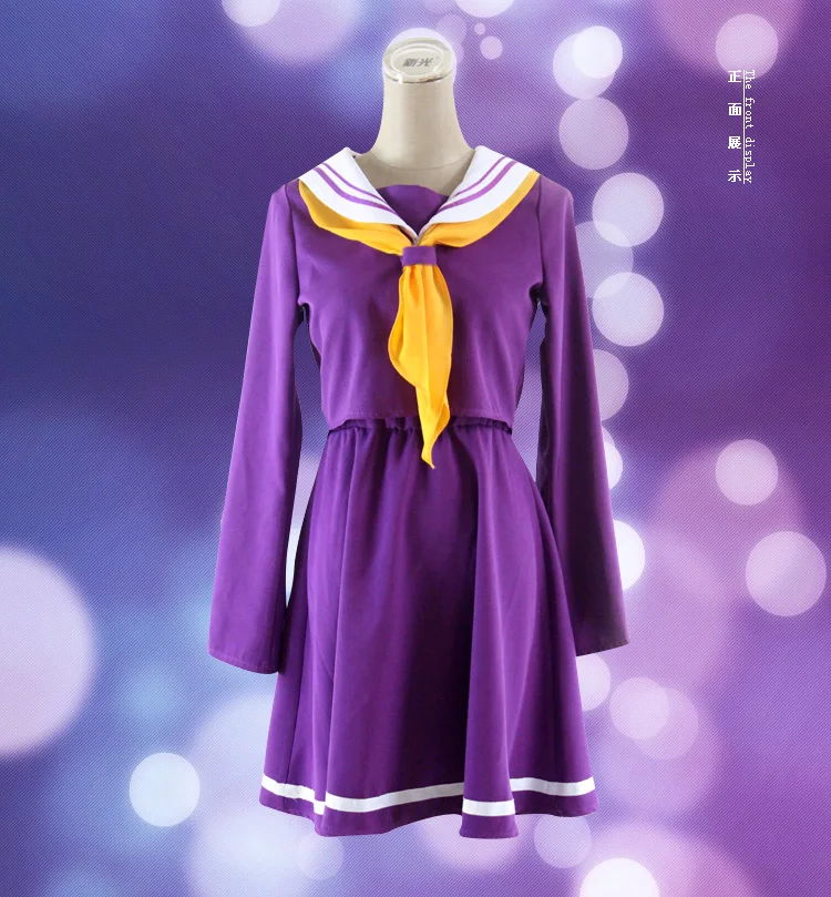 Нет игры нет жизни Shiro Emboitement Heroine фиолетовый костюм моряка Аниме Косплей Костюм