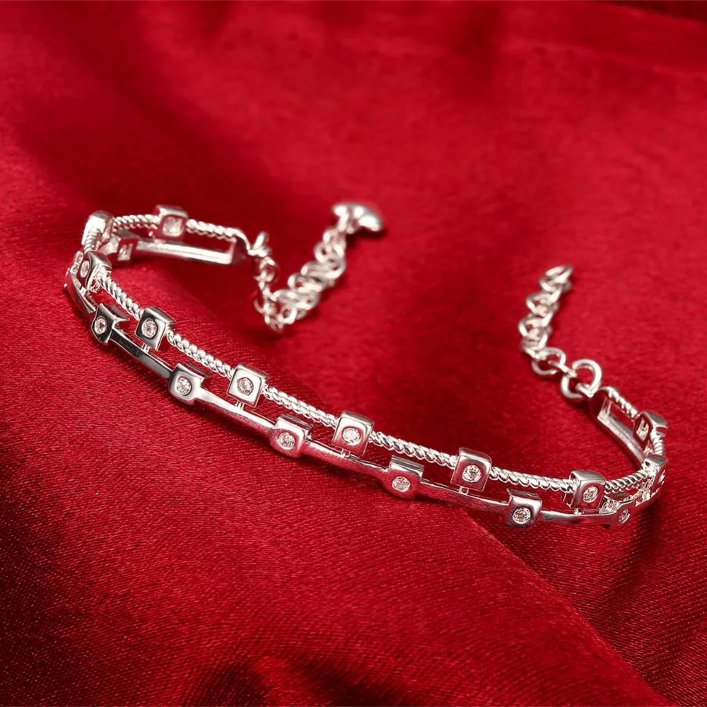 Kinitial Double Two Line Bracelets &amp Bangles with Austrian Zircon Luxury Twisted Bracelet Bangle Gift For Girls Lovely Bijoux | Украшения