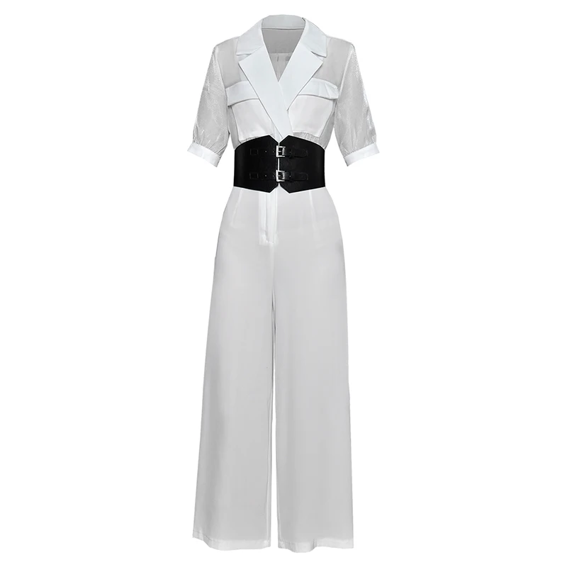 HIGH STREET новейшая мода 2019 дизайнерский комбинезон женский с зубчатым воротником