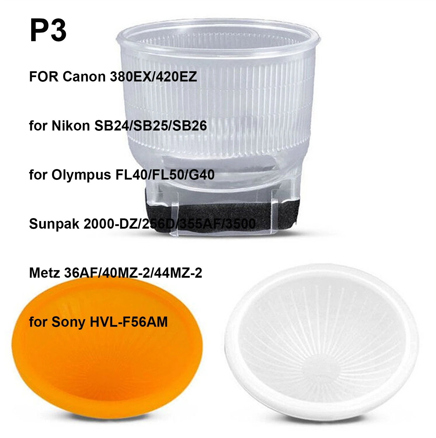 Горячая P1 P2 P3 P4 JYC Универсальный Рассеиватель Вспышки для Canon Nikon SONY и других Speedlites HVL-F32X 430EX SB900 SB910 - Цвет: JYC P3