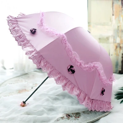 J MRIDEA Retro Sunny and Rainy Umbrella Lace Vintage Umbrella Rain Women Travel Business Wife Girlfriend Gift - Цвет: J