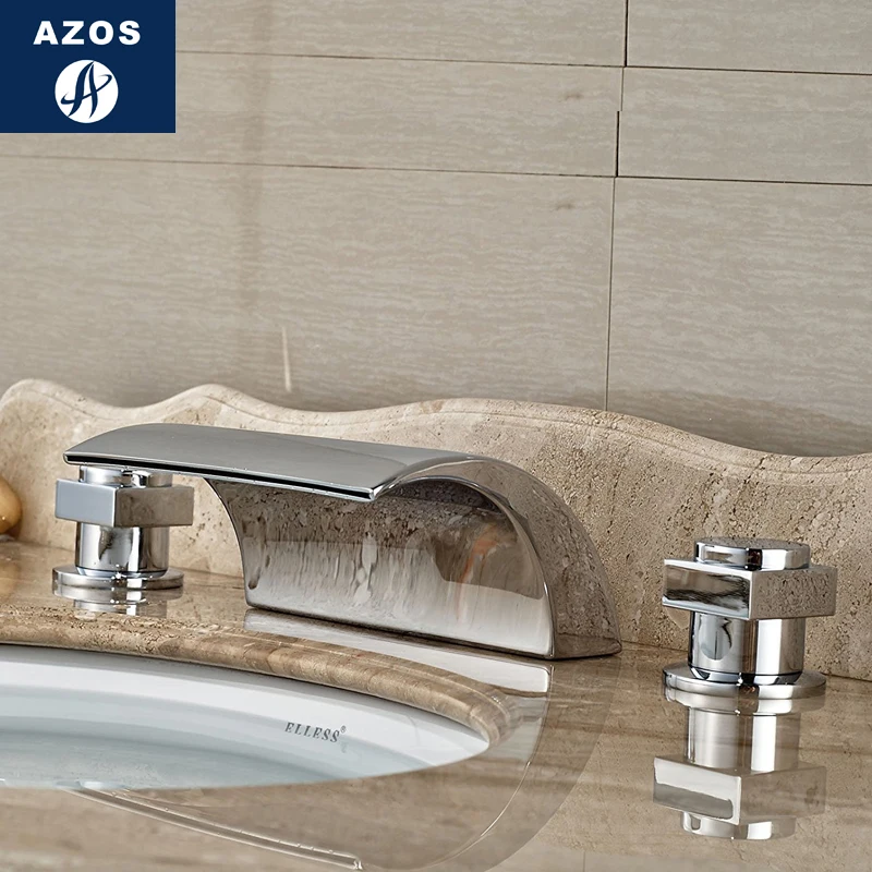 Azos Split FaucetWaterfall латунный хромированный переключатель холодной и горячей воды