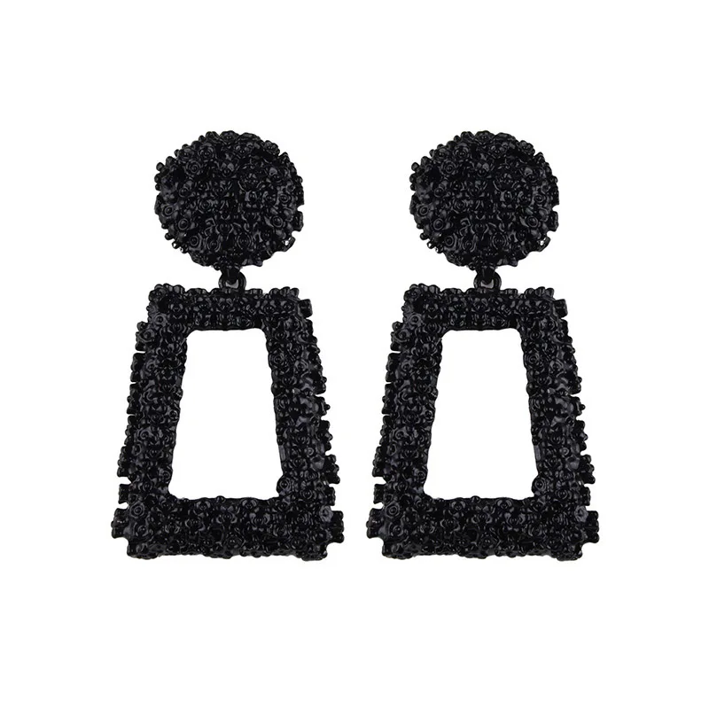 Style 02 Black Модная большая красочная квадратная Подвеска из кристалла серьги большие геометрические массивные богемные серьги в виде капель женские свадебные ювелирные изделия в стиле панк - Окраска металла: Style 02 Black
