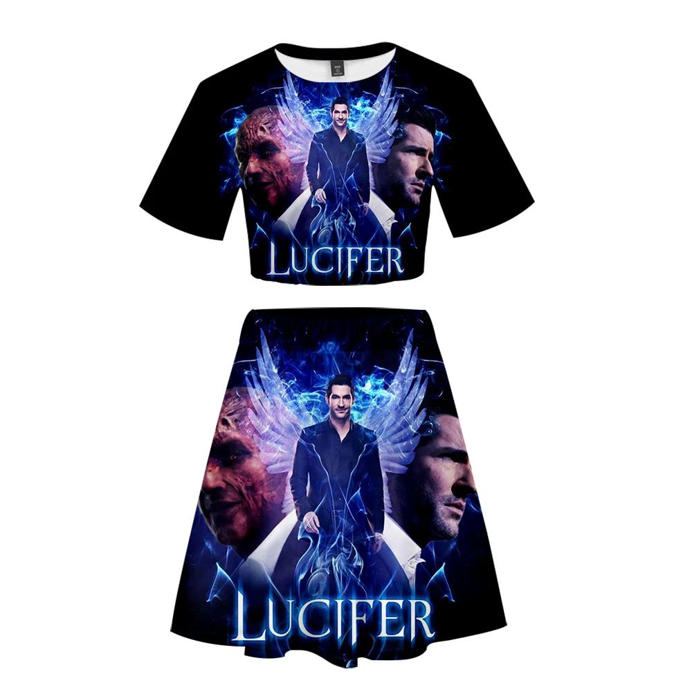 Комплект из 2 предметов Lucifer футболка с коротким рукавом и платье без отделки