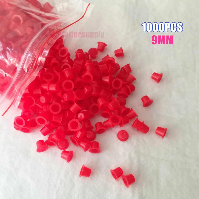 1000 шт Красный пластик краска для нанесения татуировки чашки макияж бровей