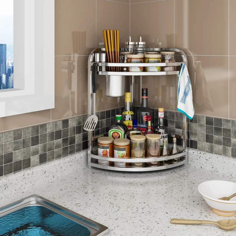 Dapaiwu кухонная полка из нержавеющей стали настенная угловая для приправ