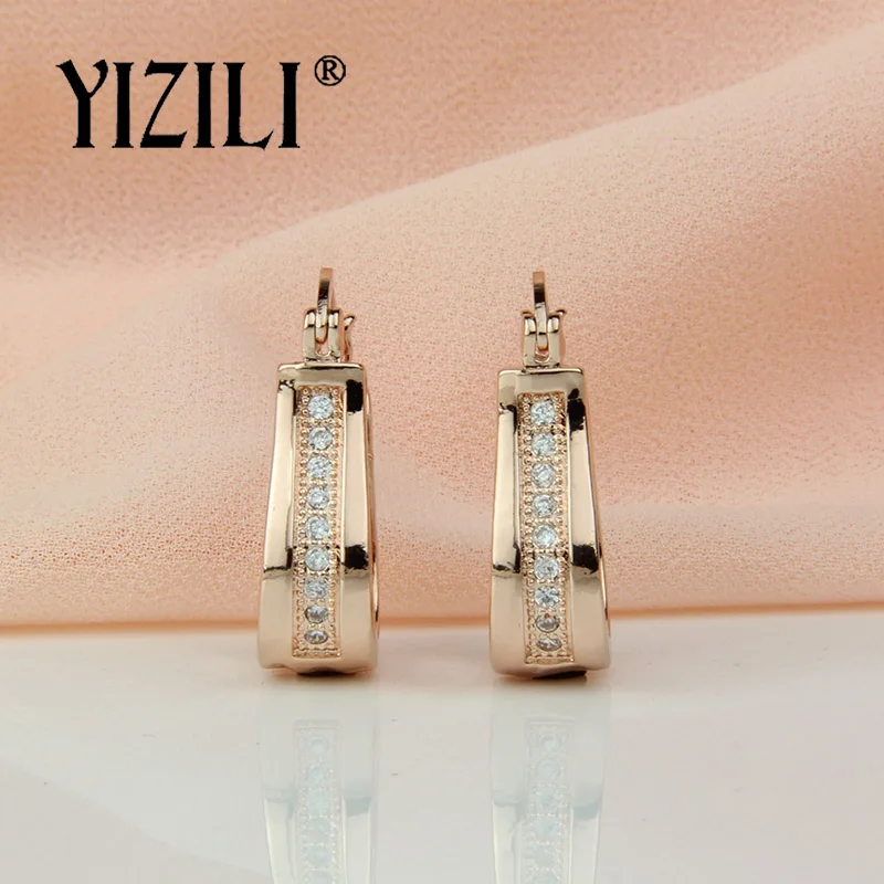 YIZILI, роскошная модная ваза, капля, натуральный циркон, для свадьбы, 585, розовое золото, хорошее ювелирное изделие, женские длинные висячие серьги, для свадьбы, вечеринки, A048