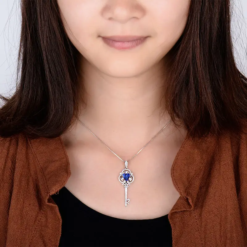 7 мм натуральный танзанит В 14 карат белое золото свадебное ожерелье WP046|tanzanite