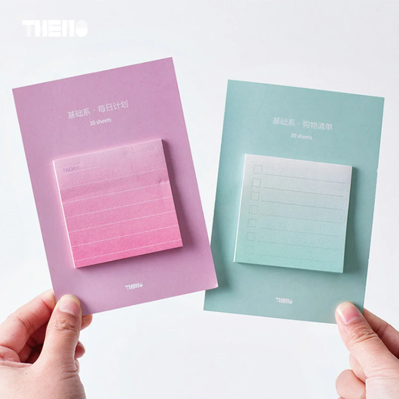 

Gradient colors student memo pad planner sticky note paper sticker kawaii stationery pepalaria office school supplies 30 pages
