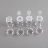 1050pcs 10ml clear as plastic jar container for loose power glitter eyeshadow powder with flip sifter refillable packing bottle