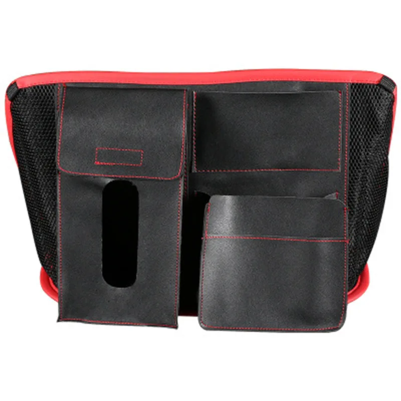 Multifuction Car middle seat gap storage bag leather net mesh backseat hanging book foods tissue pockets organizers bags | Автомобили и