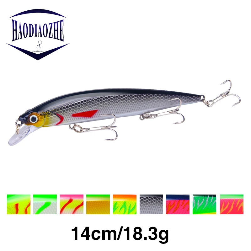 HAODIAOZHE Рыболовная Приманка Minnow Black Crankbait жесткие приманки Искусственные Jerkbait Topwater