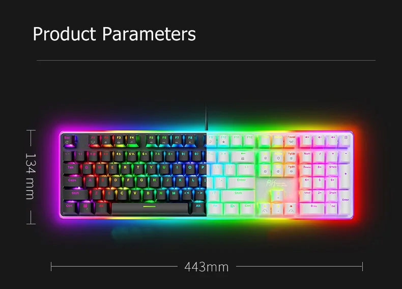 ROYAL KLUDGE RK918 USB Проводная RGB подсветка Механическая игровая клавиатура макро Программирование с различными эффектами подсветки