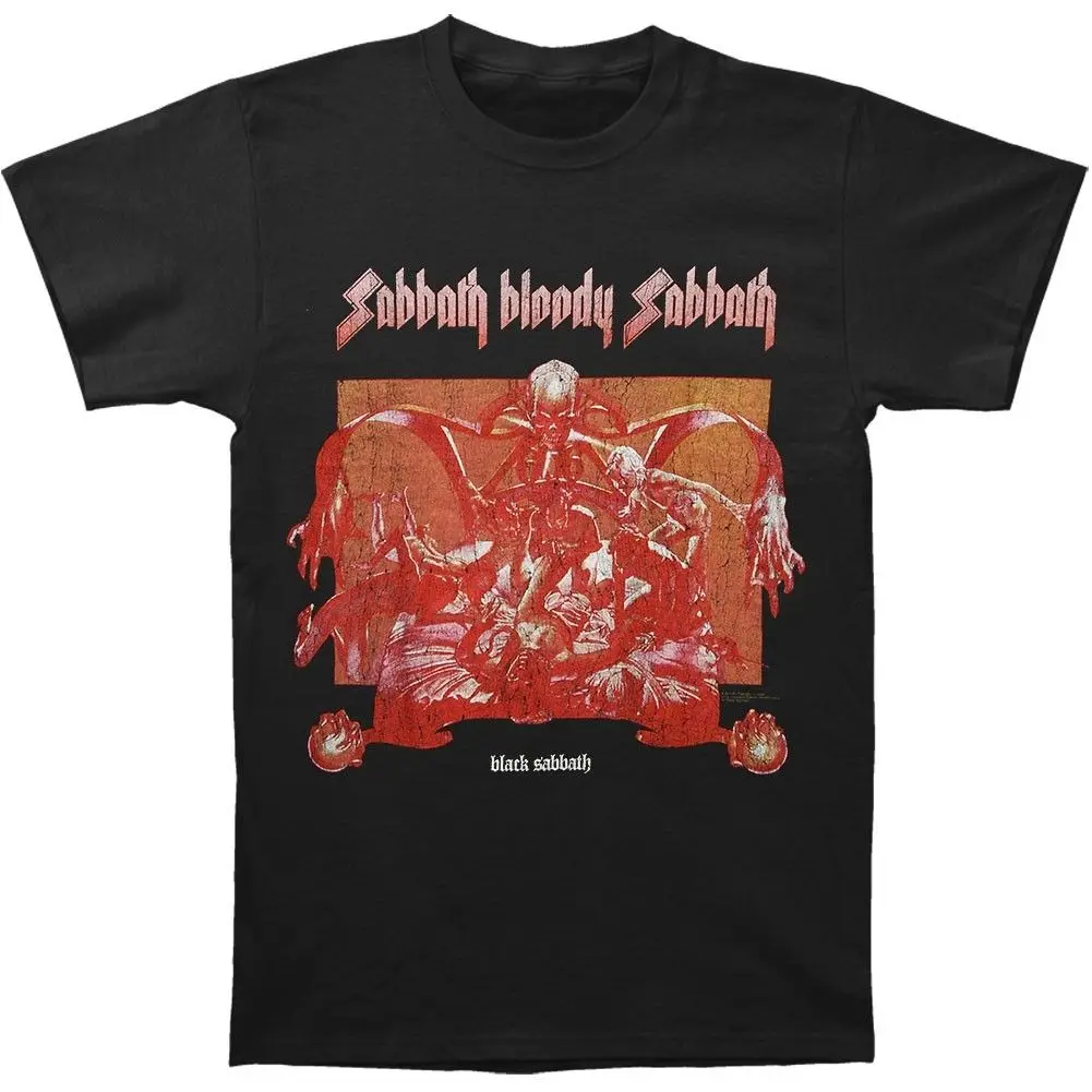 Black Sabbath Bloody Cover футболка с потертостями новая брендовая мужская хлопковая