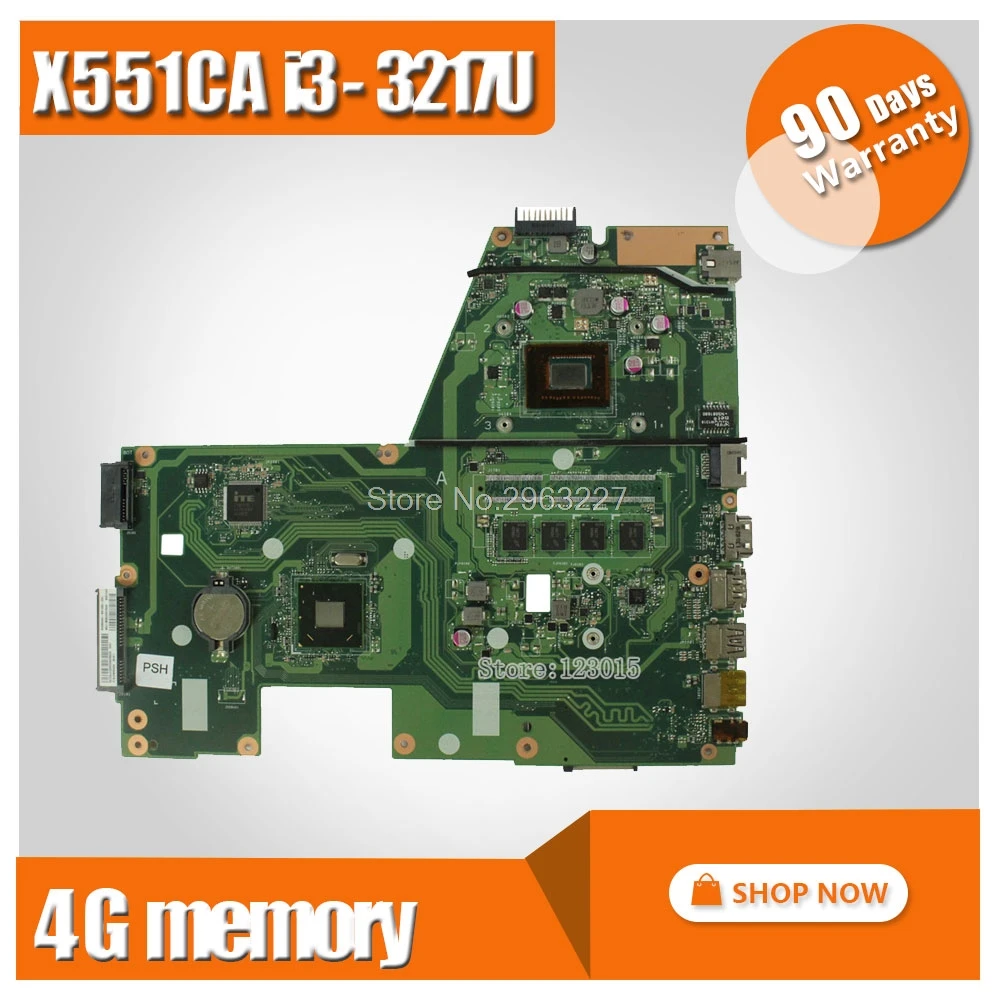 

X551CA Motherboard REV2.2 I3-3217u 4GB For Asus X551CAP X551CA F551C Laptop motherboard X551CA Mainboard X551CA Motherboard
