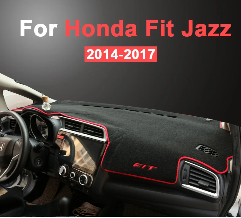 Для Honda Fit Jazz 3th LHD коврик для приборной панели, крышка для приборной панели, коврики для теней от солнца, коврик, ковры, Нескользящие аксессуары