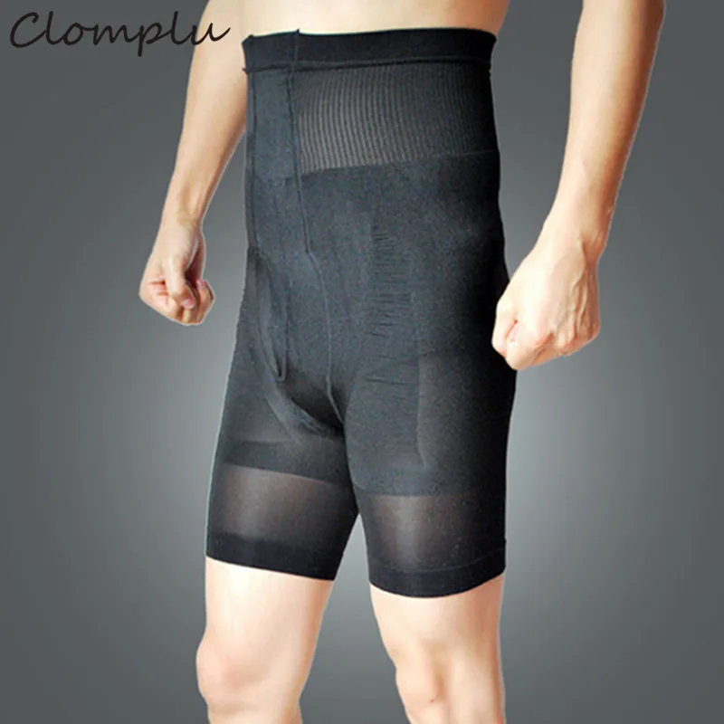 

Clomplu Black Shapewear for Men Seamless Control Panties High Waist Slimming Underwear Boxer Abdomen Belly Shapers Breathable