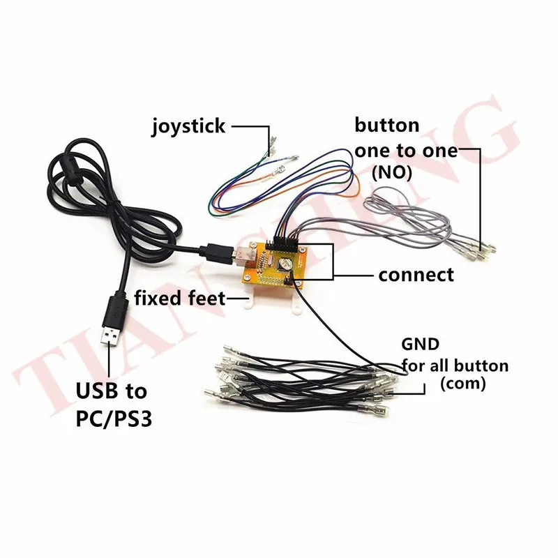 Аркада USB контроллер интерфейс 2 джойстика и 27 кнопок игрока MAME мультикад