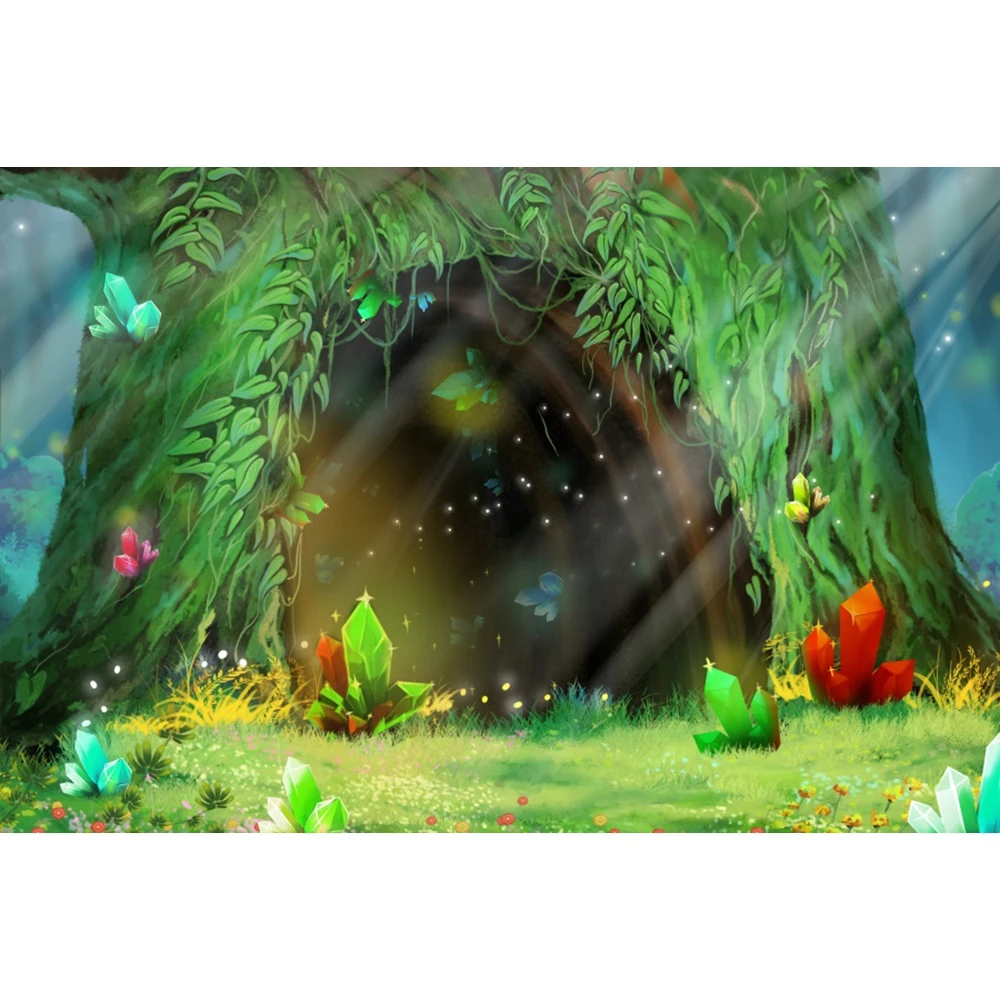 

Fantasy Dreamy Forest Tree Door Spring Newborn Baby Shower Portrait Backdrop Photography Background For Photo Studio Photocall